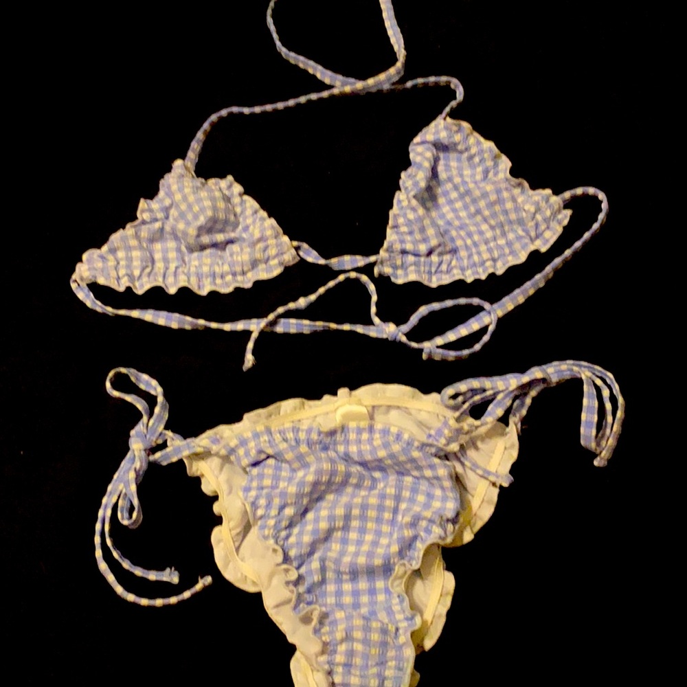 Bikini set baby blue doll style